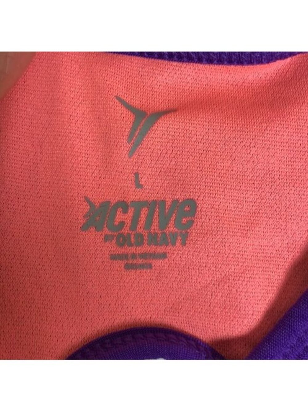 Old Navy Active Womens Sports Bra Purple Racerback WIRELESS L LARGE - Picture 2 of 5